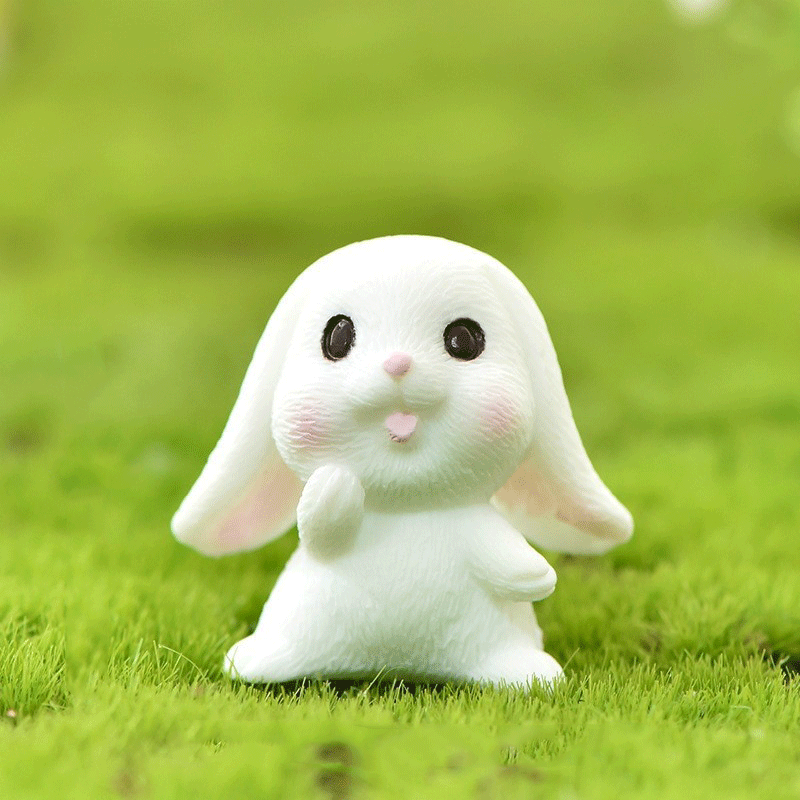 Fairy Garden Terrarium Resin Miniature Bunny Rabbit ((Style 2))