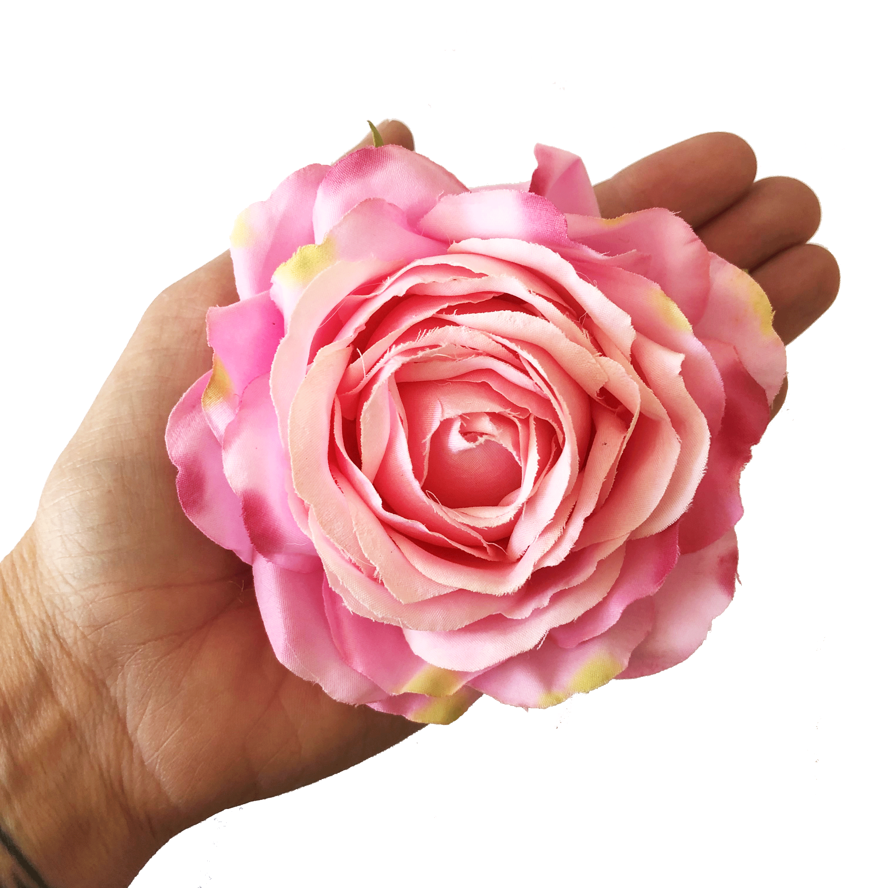 Artificial Silk Flower Heads - Pink Rose Style 67 - 1pc