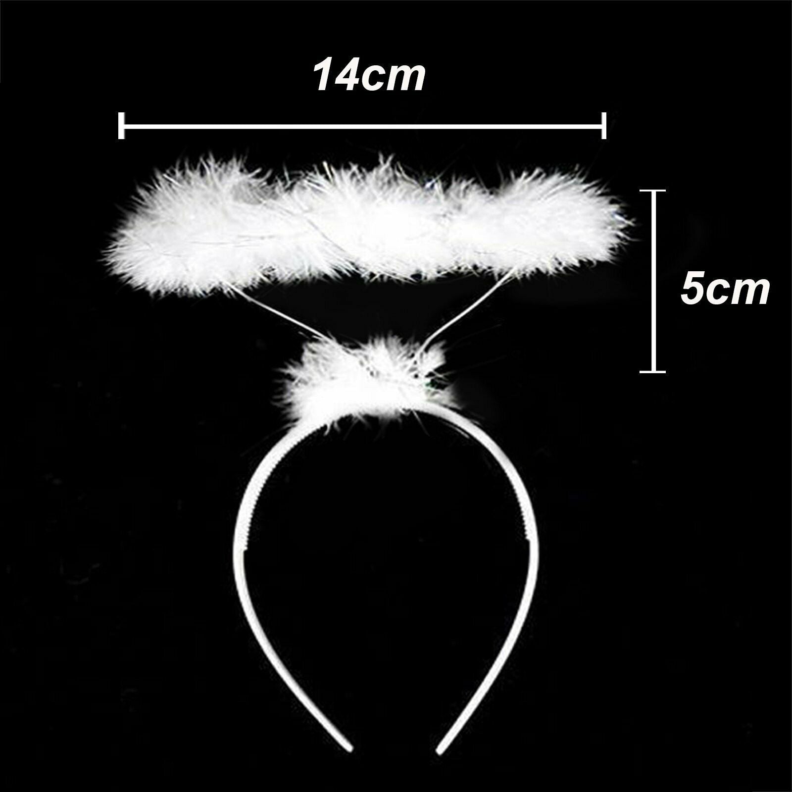Feather Glittery Angel Halo Costume Party Headband - White