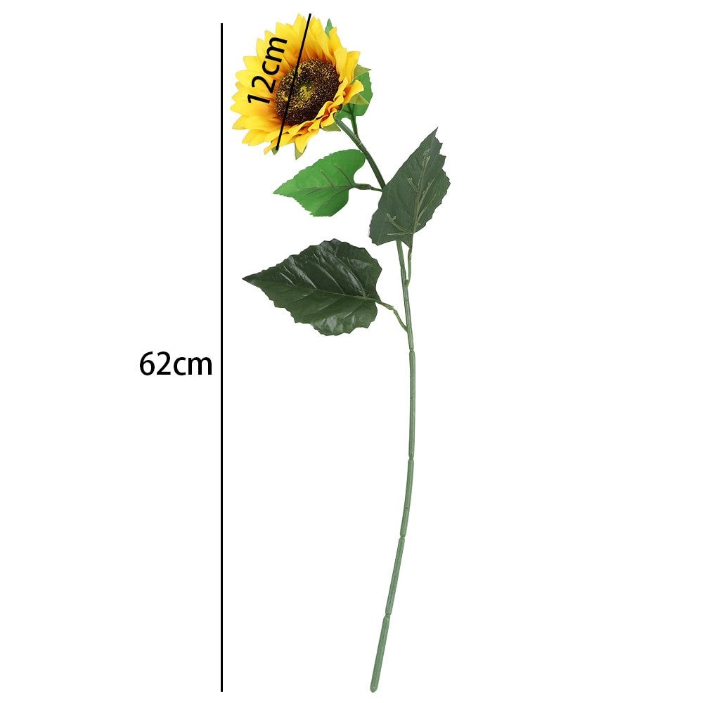 Artificial Silk Sunflower Flower Stem - Yellow (Style 2)